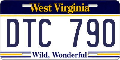 WV license plate DTC790