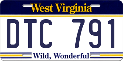 WV license plate DTC791