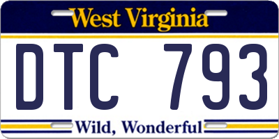 WV license plate DTC793