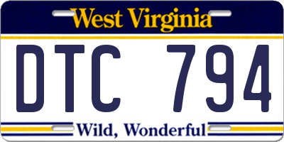 WV license plate DTC794