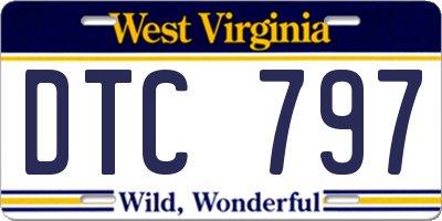 WV license plate DTC797