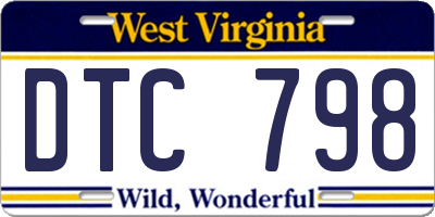 WV license plate DTC798