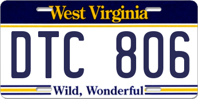 WV license plate DTC806