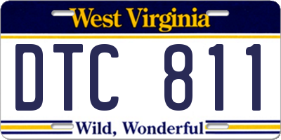 WV license plate DTC811