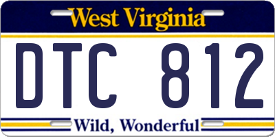 WV license plate DTC812