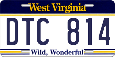 WV license plate DTC814
