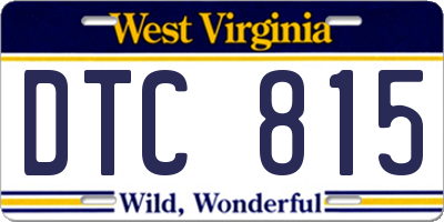 WV license plate DTC815