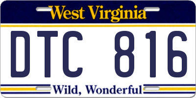 WV license plate DTC816