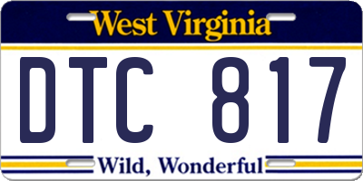 WV license plate DTC817