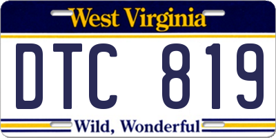 WV license plate DTC819