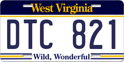 WV license plate DTC821