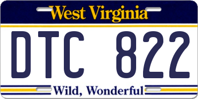 WV license plate DTC822