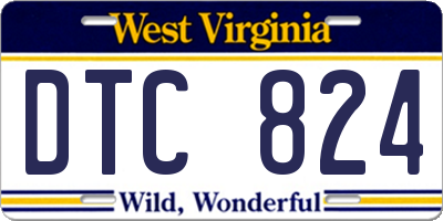 WV license plate DTC824