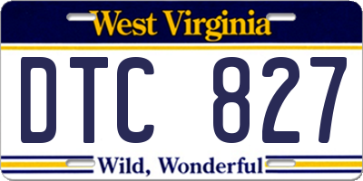 WV license plate DTC827