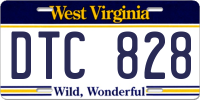 WV license plate DTC828