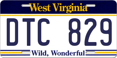 WV license plate DTC829