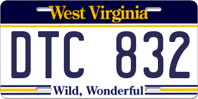 WV license plate DTC832