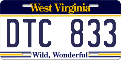 WV license plate DTC833