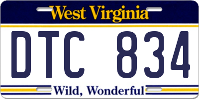 WV license plate DTC834