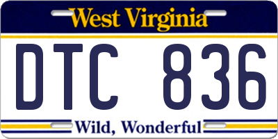 WV license plate DTC836