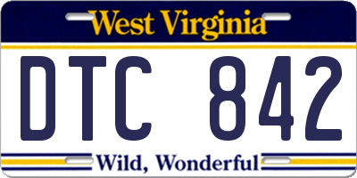 WV license plate DTC842