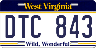 WV license plate DTC843