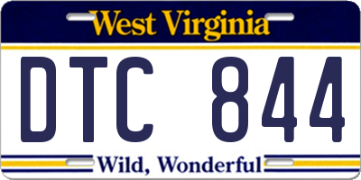 WV license plate DTC844