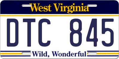 WV license plate DTC845