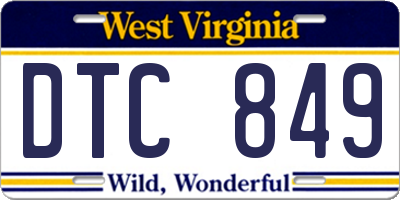 WV license plate DTC849