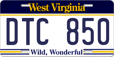 WV license plate DTC850