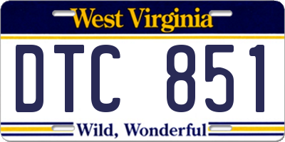 WV license plate DTC851