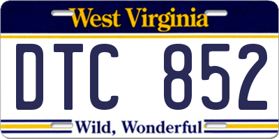 WV license plate DTC852