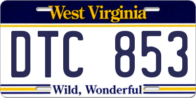 WV license plate DTC853