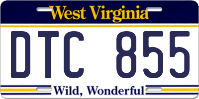 WV license plate DTC855