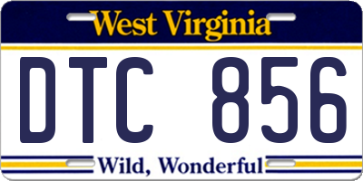 WV license plate DTC856