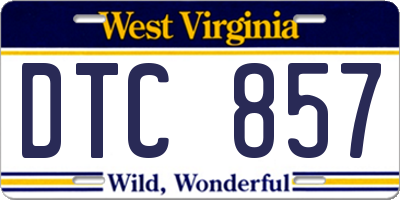 WV license plate DTC857