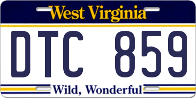 WV license plate DTC859