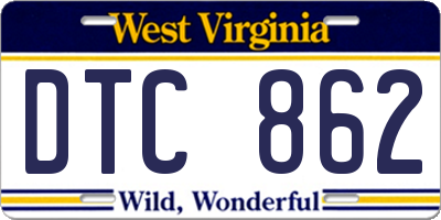 WV license plate DTC862