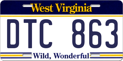 WV license plate DTC863