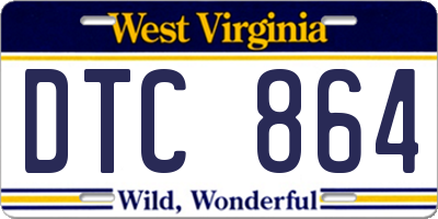 WV license plate DTC864