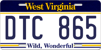 WV license plate DTC865