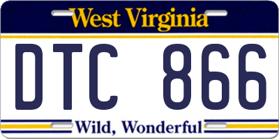 WV license plate DTC866