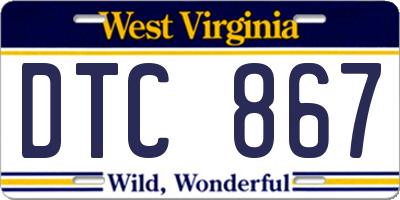 WV license plate DTC867