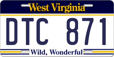 WV license plate DTC871