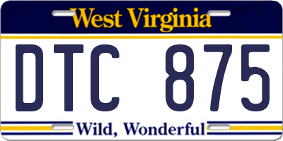 WV license plate DTC875