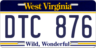 WV license plate DTC876