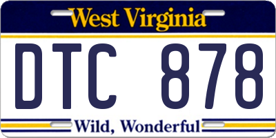 WV license plate DTC878