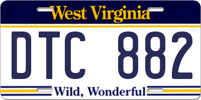 WV license plate DTC882