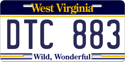 WV license plate DTC883