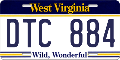 WV license plate DTC884